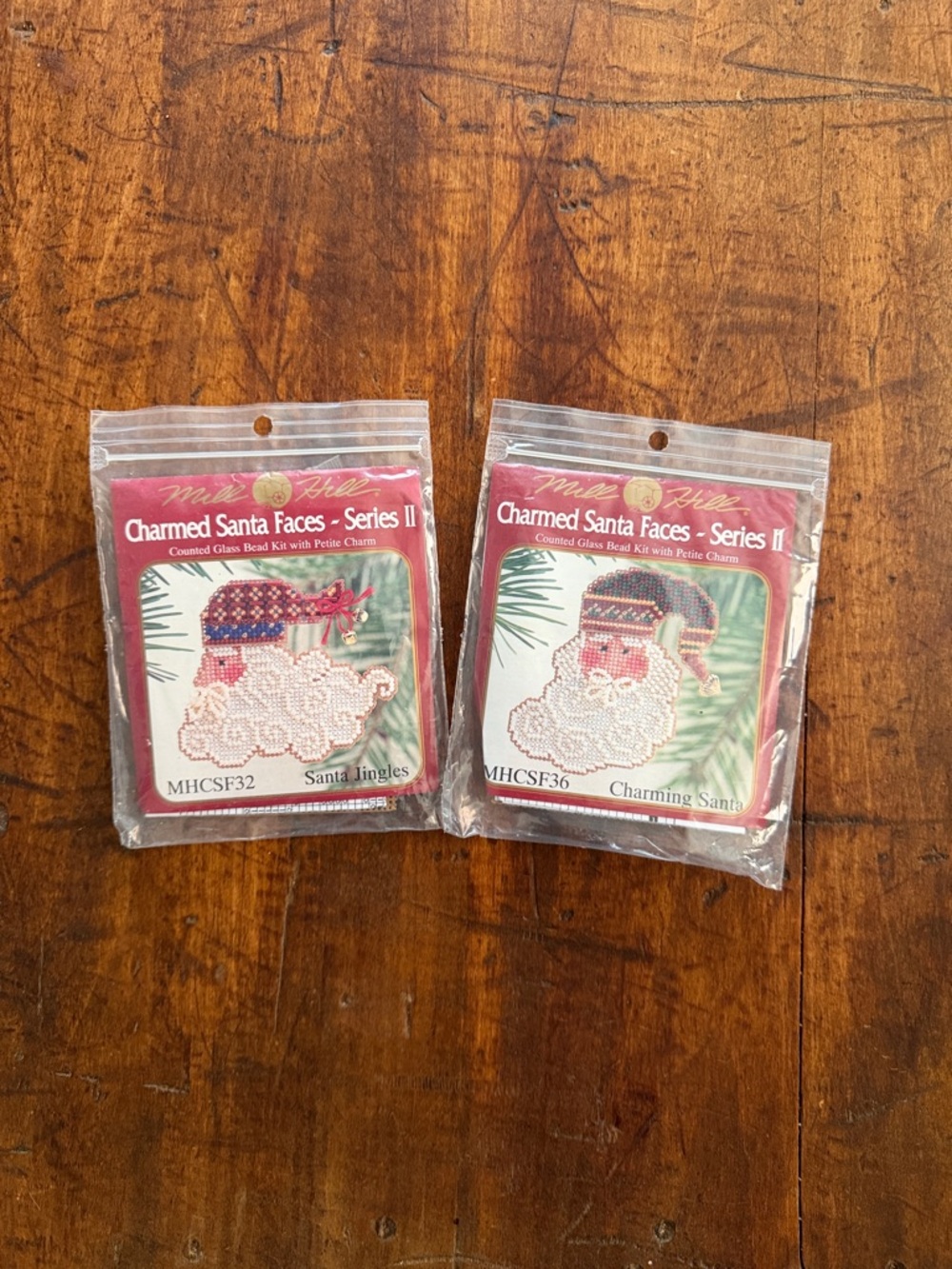 Charmed Santa Faces Series II Beaded Ornament Kits NWT